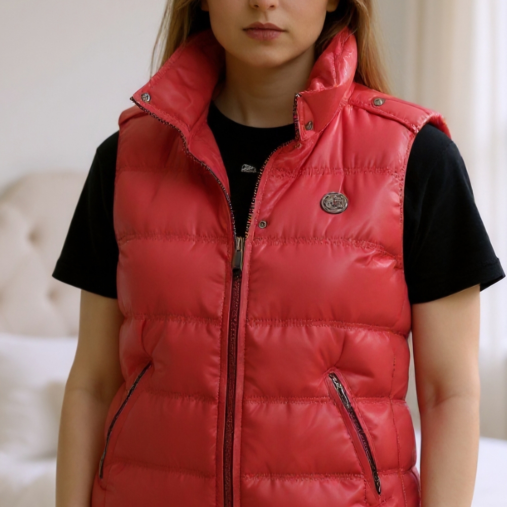 Tommy Hilfiger Women's Cherry Red Puffer Vest